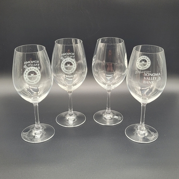 Unbranded Other - Sonoma Valley Bank Wine Glasses Etched Set of 4​​​